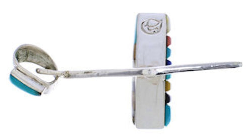 Multicolor Native American Design Reversible Silver Pendant EX29501