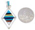 Multicolor Native American Design Reversible Silver Pendant EX29501