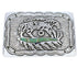 Southwestern Horse Feather Turquoise Inlay Silver Belt Buckle EX29154