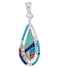 Southwest Multicolor Inlay Silver Enhancer Bail Pendant EX29005