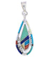 Southwest Multicolor Inlay Silver Enhancer Bail Pendant EX29005