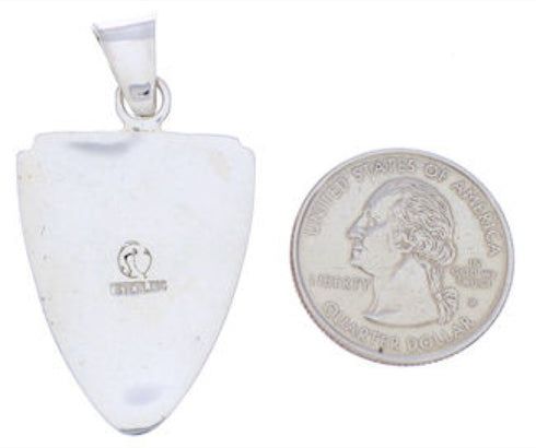 Turquoise Inlay And Sterling Silver Hand Pendant EX30404