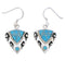 Southwest Turquoise And Silver Water Wave Hook Dangle Earrings EX30420