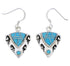 Southwest Turquoise And Silver Water Wave Hook Dangle Earrings EX30420