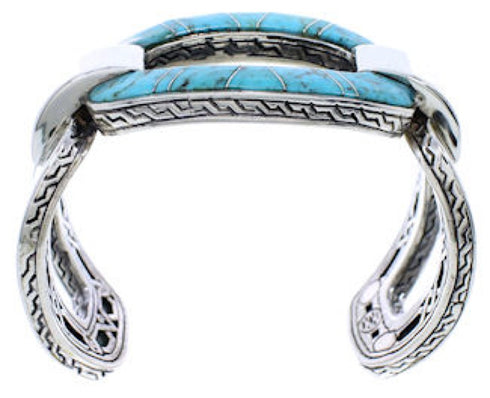 Sterling Silver Southwestern Turquoise Inlay Cuff Bracelet MX27047