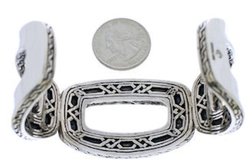 Sterling Silver Turquoise Inlay Southwest Cuff Bracelet MX27058