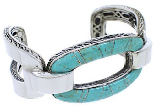 Genuine Sterling Silver Turquoise Southwest Cuff Bracelet MX27064