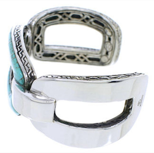 Genuine Sterling Silver Turquoise Southwest Cuff Bracelet MX27064