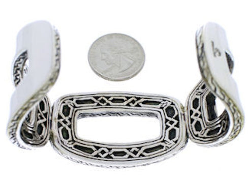 Genuine Sterling Silver Turquoise Southwest Cuff Bracelet MX27064