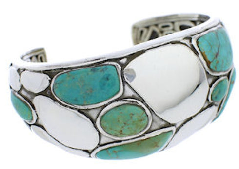 Silver Turquoise Jewelry Southwestern Cuff Bracelet MX27087