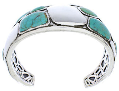 Silver Turquoise Jewelry Southwestern Cuff Bracelet MX27087