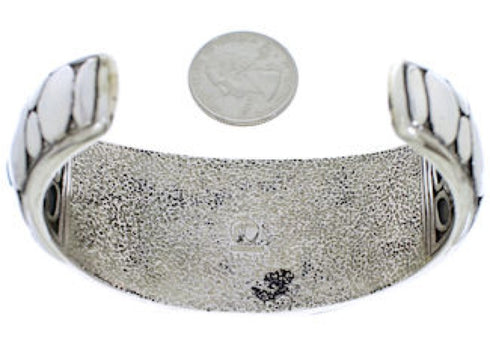 Silver Southwestern Turquoise Inlay Cuff Bracelet MX27099
