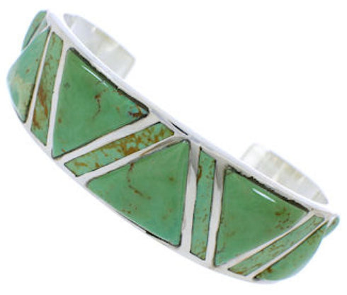 Turquoise Inlay Southwestern Silver Cuff Bracelet Jewelry EX27638