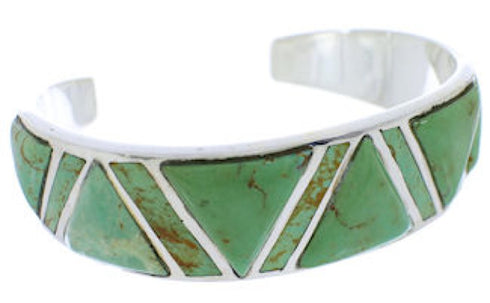Turquoise Inlay Southwestern Silver Cuff Bracelet Jewelry EX27638