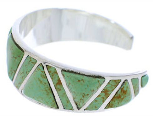 Turquoise Inlay Southwestern Silver Cuff Bracelet Jewelry EX27638