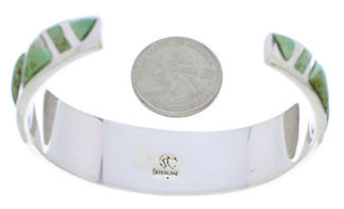 Turquoise Inlay Southwestern Silver Cuff Bracelet Jewelry EX27638