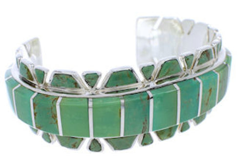 Southwest Turquoise Sterling Silver Cuff Bracelet Jewelry EX27703