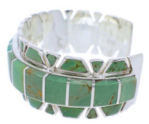 Southwest Turquoise Sterling Silver Cuff Bracelet Jewelry EX27703