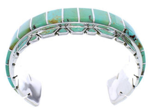 Southwest Genuine Sterling Silver Turquoise Cuff Bracelet EX27708