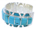 Southwest Turquoise Inlay And Sterling Silver Cuff Bracelet EX27714