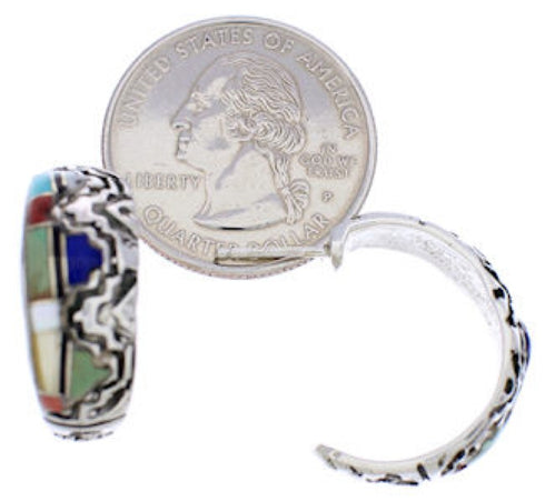 Multicolor Inlay Genuine Sterling Silver Earrings FX30950