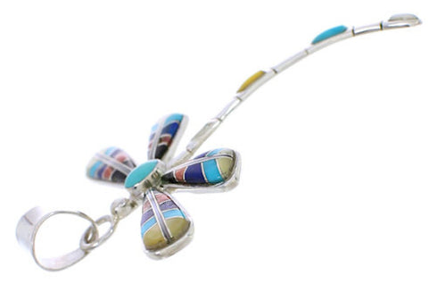 Multicolor Dragonfly Sterling Silver Jewelry Pendant MX24054