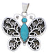 Southwest Butterfly Flower Turquoise Silver Pendant MX24080