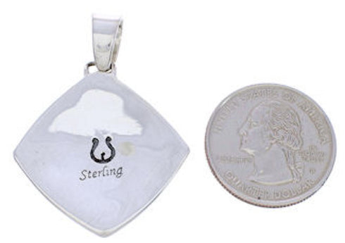 Silver Native American Village Design Multicolor Pendant MX21962