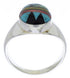 Sterling Silver Multicolor Southwestern Inlay Ring Size 12-1/2 UX39259