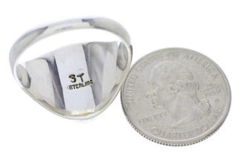 Silver And Multicolor Inlay Jewelry Ring Size 8-1/2 UX39271