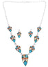 Sterling Silver Multicolor Inlay Link Necklace Set Jewelry PX36853