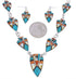 Sterling Silver Multicolor Inlay Link Necklace Set Jewelry PX36853