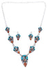 Authentic Silver Jewelry Multicolor Link Necklace Earrings PX36888
