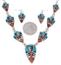Authentic Silver Jewelry Multicolor Link Necklace Earrings PX36888