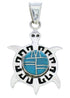 Turquoise Inlay Southwestern Jewelry Turtle Pendant EX28655