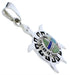 Multicolor Inlay Southwest Sterling Silver Turtle Pendant EX28657