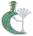 Southwestern Turquoise Inlay Kokopelli Silver Slide Pendant EX28668
