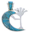Southwest Sterling Sterling Silver Turquoise Kokopelli Pendant EX28671