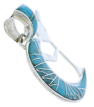 Southwest Sterling Sterling Silver Turquoise Kokopelli Pendant EX28671