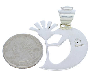 Southwest Sterling Sterling Silver Turquoise Kokopelli Pendant EX28671