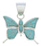 Sterling Silver Turquoise Southwest Butterfly Slide Pendant EX28689