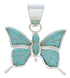 Sterling Silver Turquoise Southwest Butterfly Slide Pendant EX28689