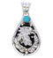 Silver And Turquoise Eagle Pendant AX23566