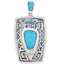 Turquoise Inlay Water Wave Horse Pendant Jewelry AX23617