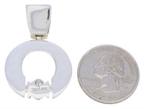 Sterling Silver And Turquoise Inlay Jewelry Slide Pendant EX28460