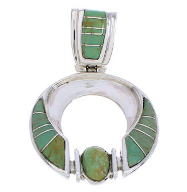 Genuine Sterling Silver Turquoise Slide Pendant EX28463