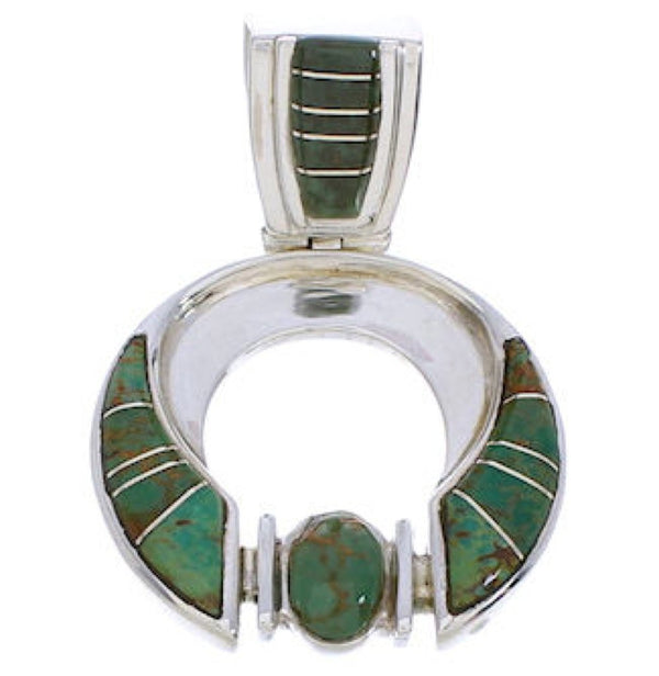 Sterling Silver And Turquoise Inlay Slide Pendant EX28464
