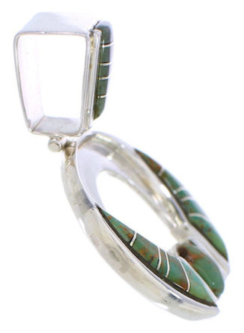 Sterling Silver And Turquoise Inlay Slide Pendant EX28464