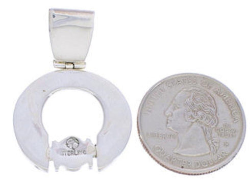 Sterling Silver And Turquoise Inlay Slide Pendant EX28464