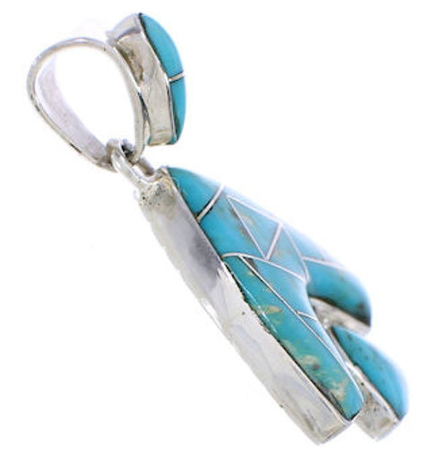 Southwestern Turquoise Sterling Silver Reversible Pendant EX28479